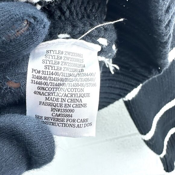 Z supply sweater medium Black w/White Stripes, New With Tag - Picture 2 of 5